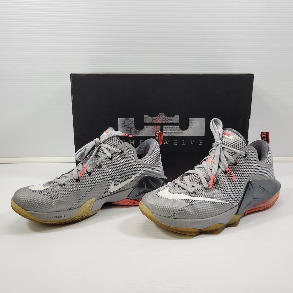 Nike LeBron James 12 XII Low Size 10 Wolf Grey White Hot Lava 724557-014